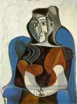 Femme assise dans un fauteuil Jacqueline II 1962 cubiste Pablo Picasso Peinture à l'huile